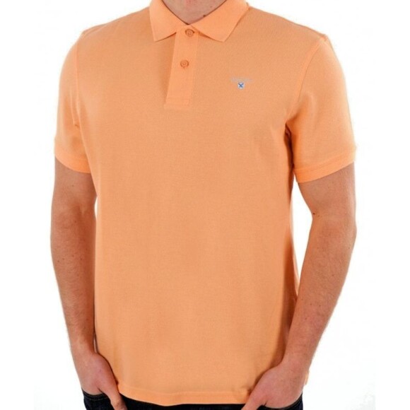 Barbour Men's Lightweight Sports Polo Shirt 100% Cotton Coral Sands Large - Picture 1 of 4